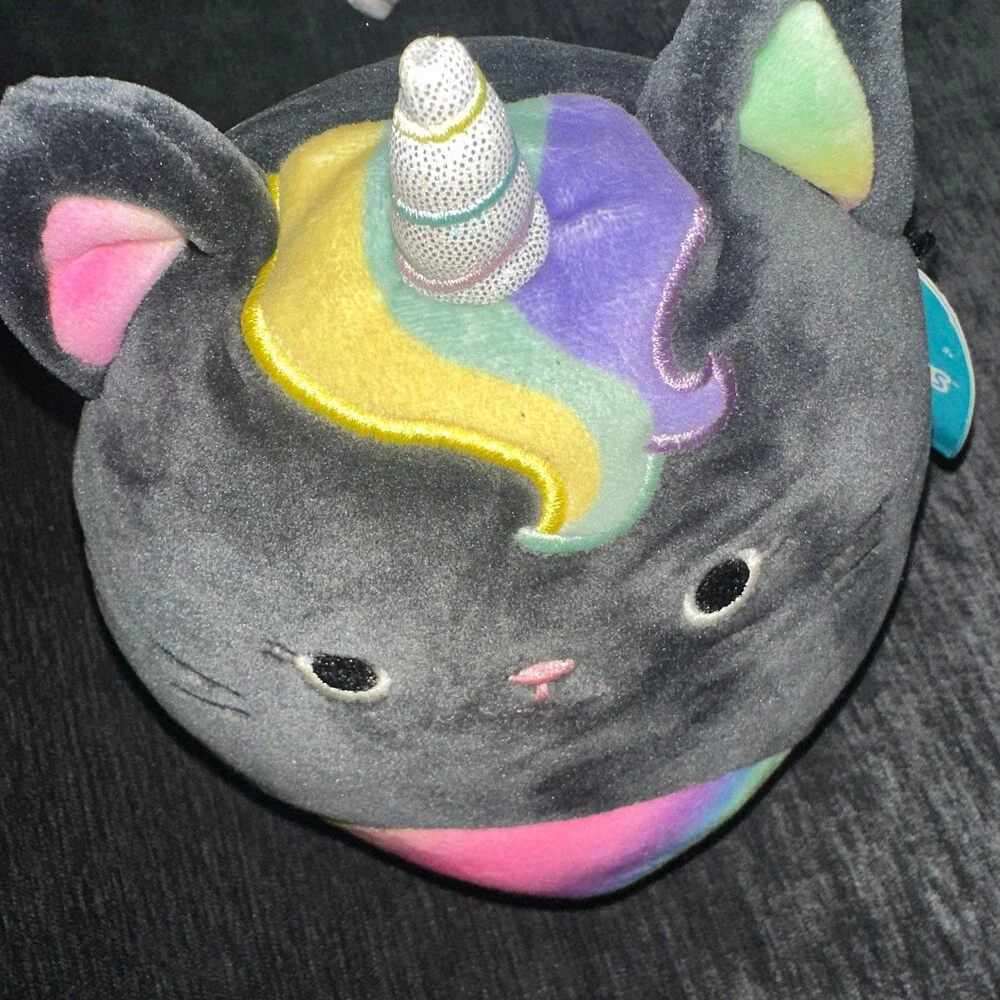 Squishmallows Caylee Black Cat Unicorn Plush Soft Toy